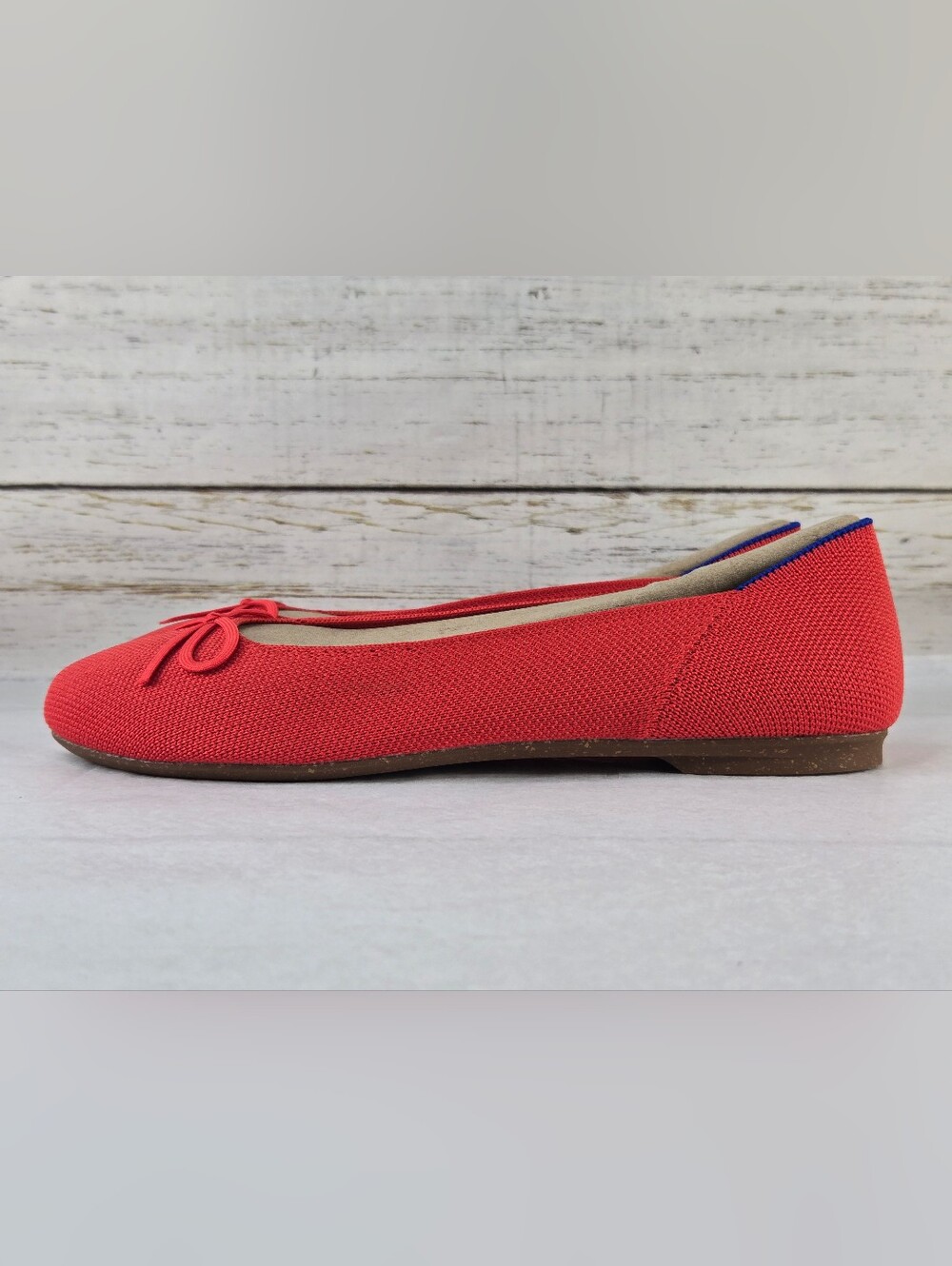 Rothy's The Ballet Flat Bow Accent Round Toe Glamour Red Women's Size 8 - Picture 9 of 14